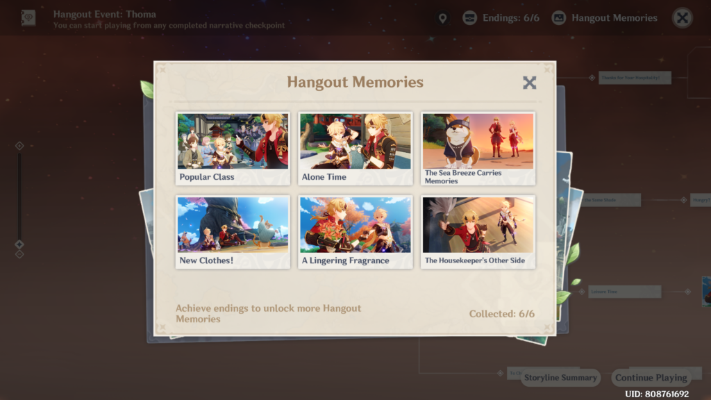 Hangout event memories