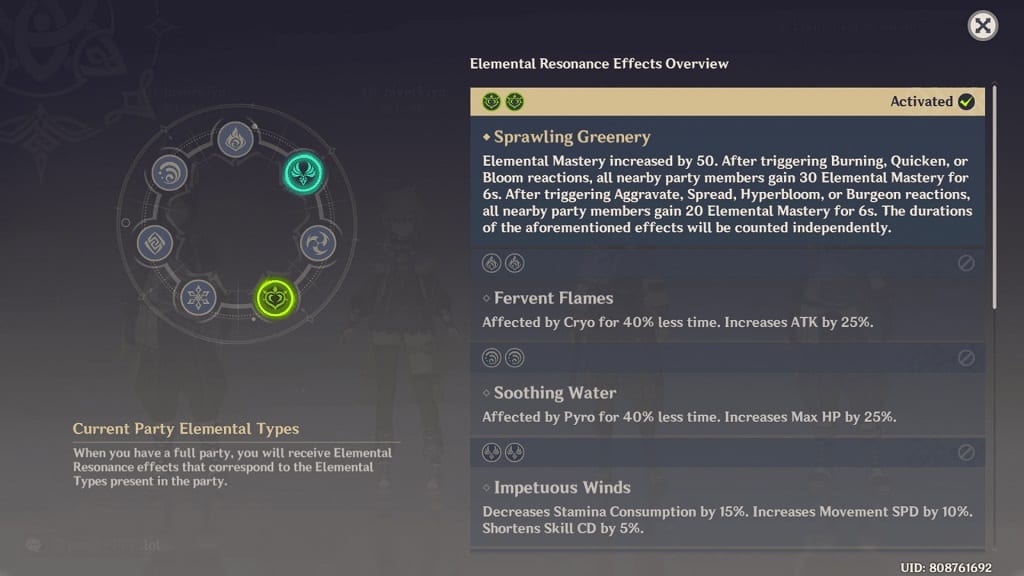 elemental resonance effects overview