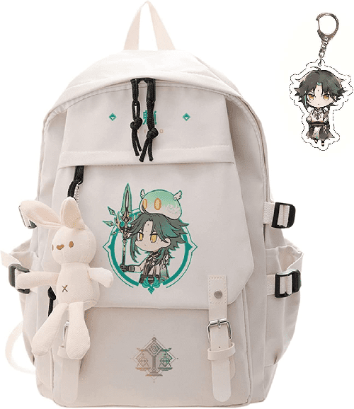 Genshin Impact Chibi Backpack and Keychain Combo