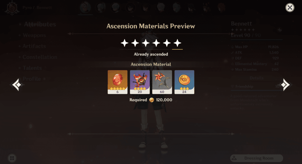 ascension & talent materials