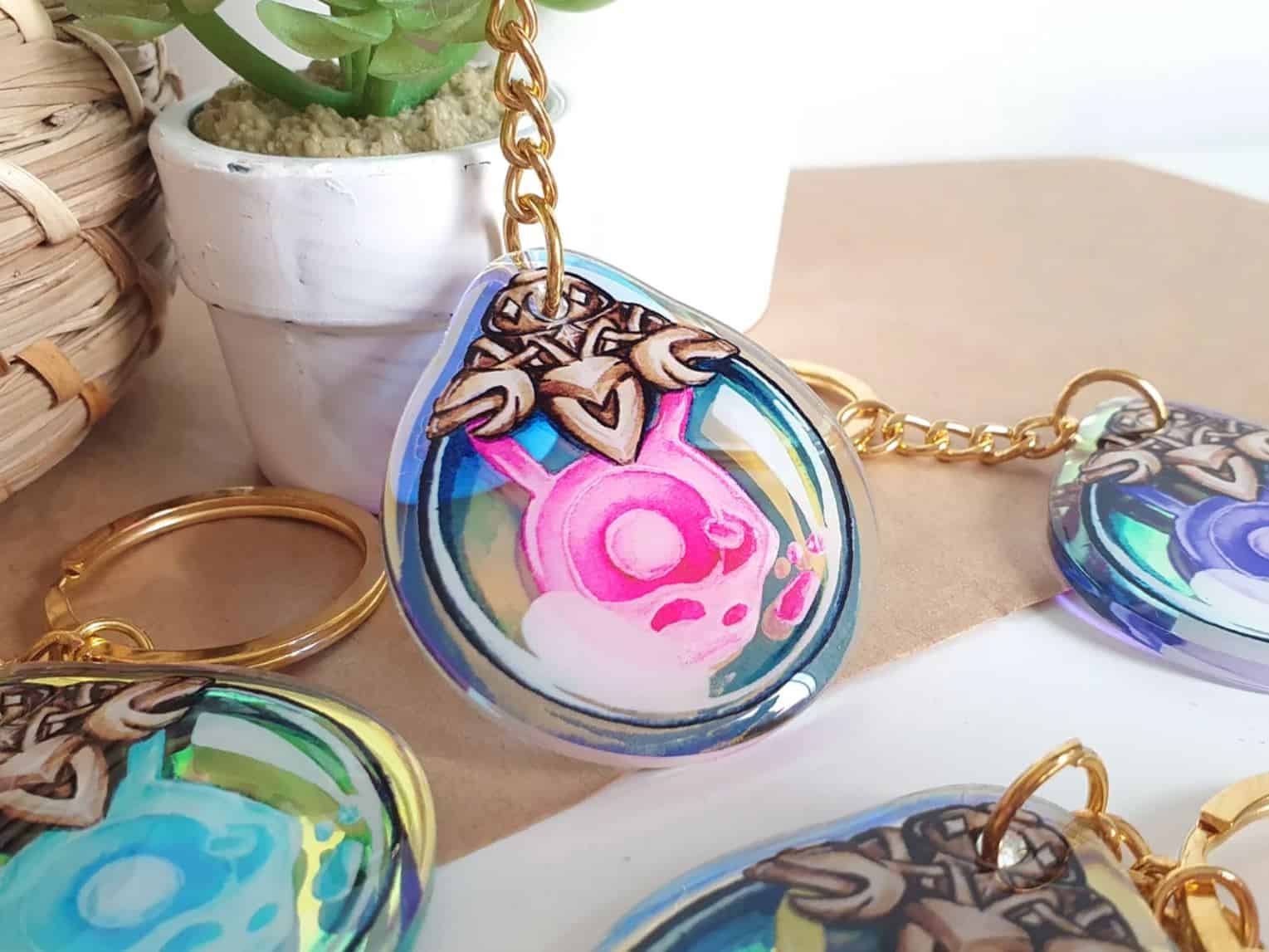 Genshin Impact Holographic Seelie In A Bottle Charm