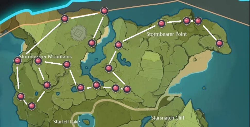 Various locations for Valberry from Genshin Impact