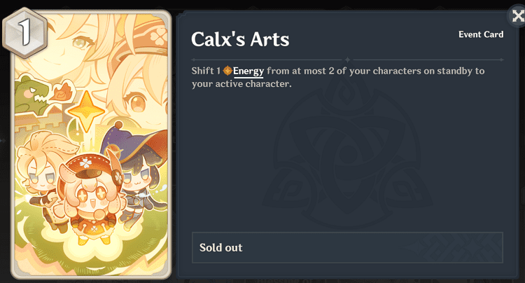 genius invokation tcg character cards - calx's arts