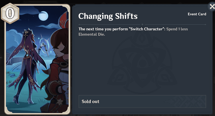 genius invokation tcg character cards changing shifts