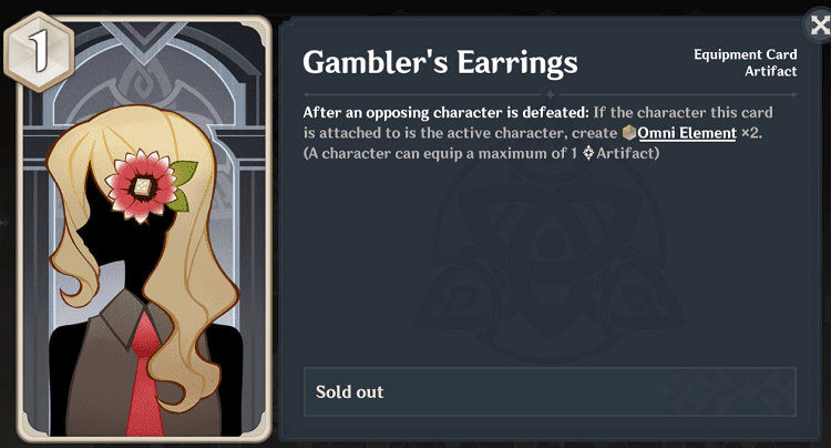 genius invokation tcg character cards gambler's earrings