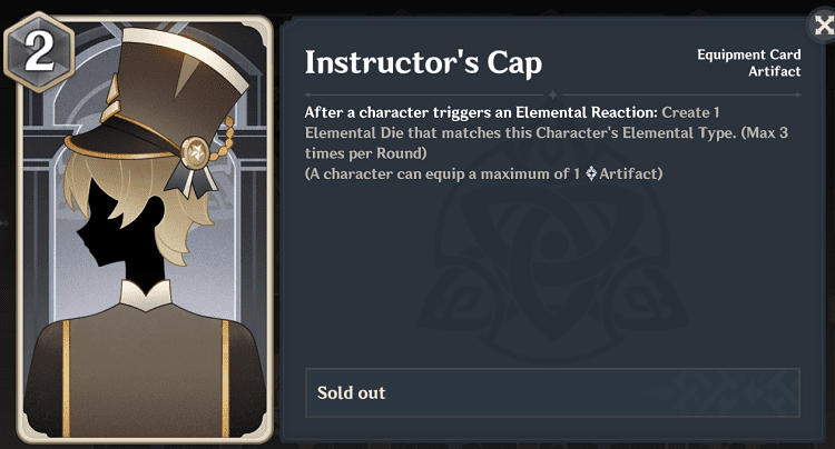 genius invokation tcg character cards instructor's cup