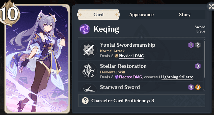 genius invokation tcg character cards keqing