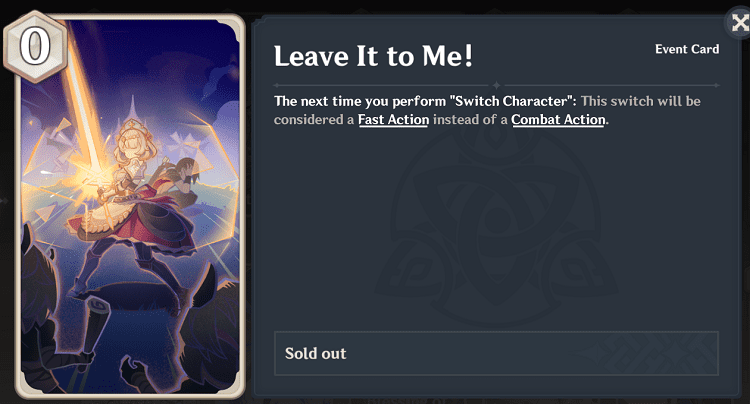 genius invokation tcg character cards - leave it to me!