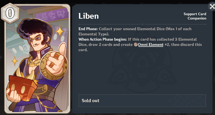 genius invokation tcg character cards - liben