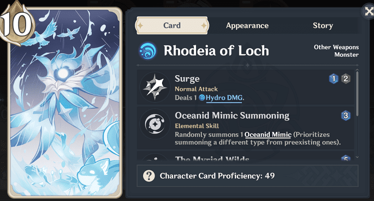 genius invokation tcg character cards rhodeia of loch