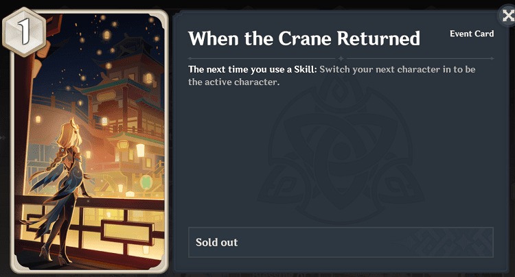 genius invokation tcg character cards - when the crane returned