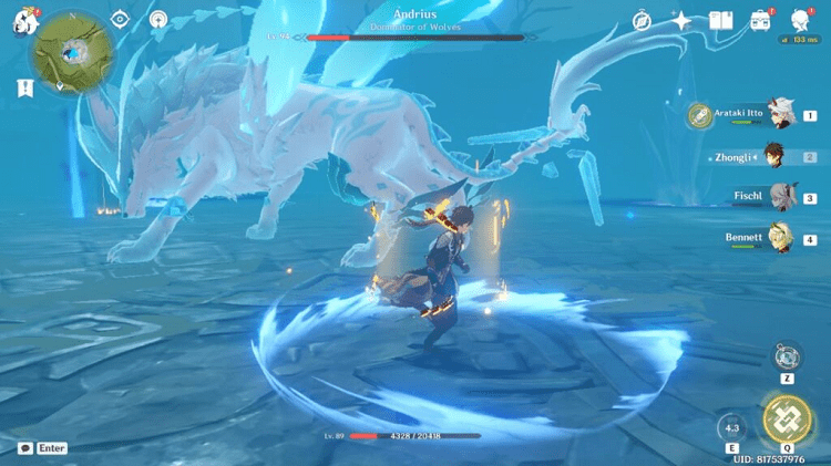 Constant Ice Shard rain during the second phase genshin impact